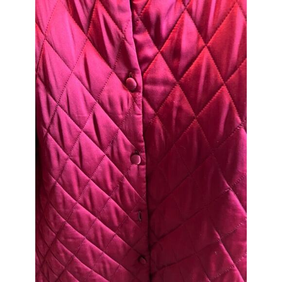 Restoration Hardware quilted Silk womens jacket Silk Burgundy size M - Picture 4 of 8